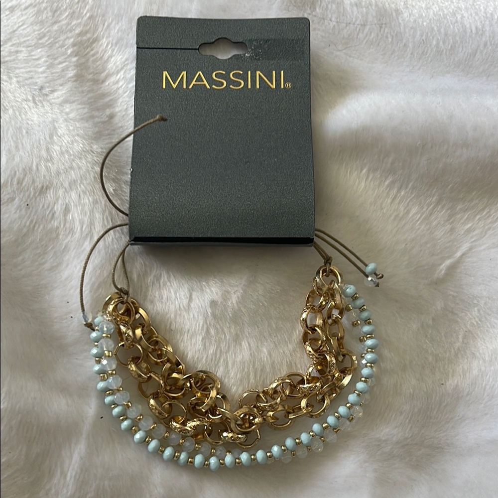 Massini Gold and Blue Layered Bracelet